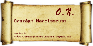 Országh Narcisszusz névjegykártya